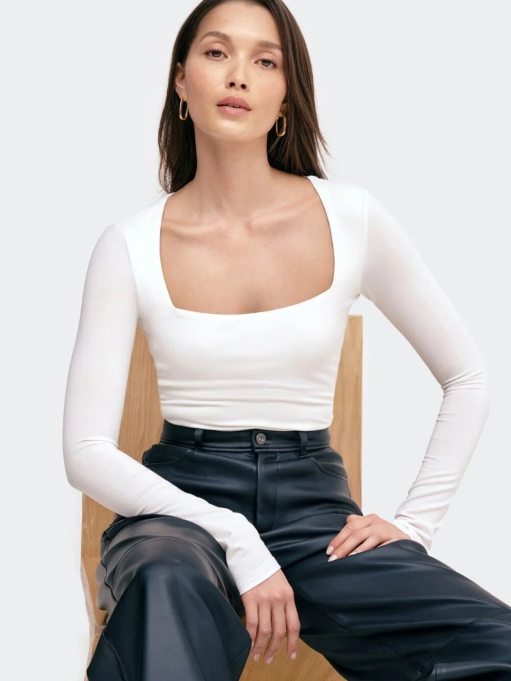 Marcella Square Neck Long Sleeve